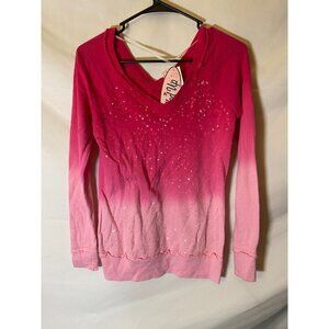 Dolled Up New NWT womens size xl juniors pink Umbre long sleeve top shirt Y2K